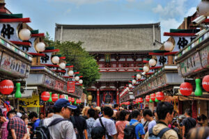 Asakusa Sensoji Temple filled with people