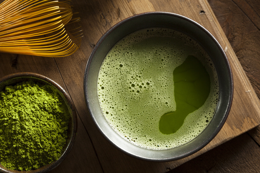 Japan food - Organic Green Matcha Tea in a Bowl