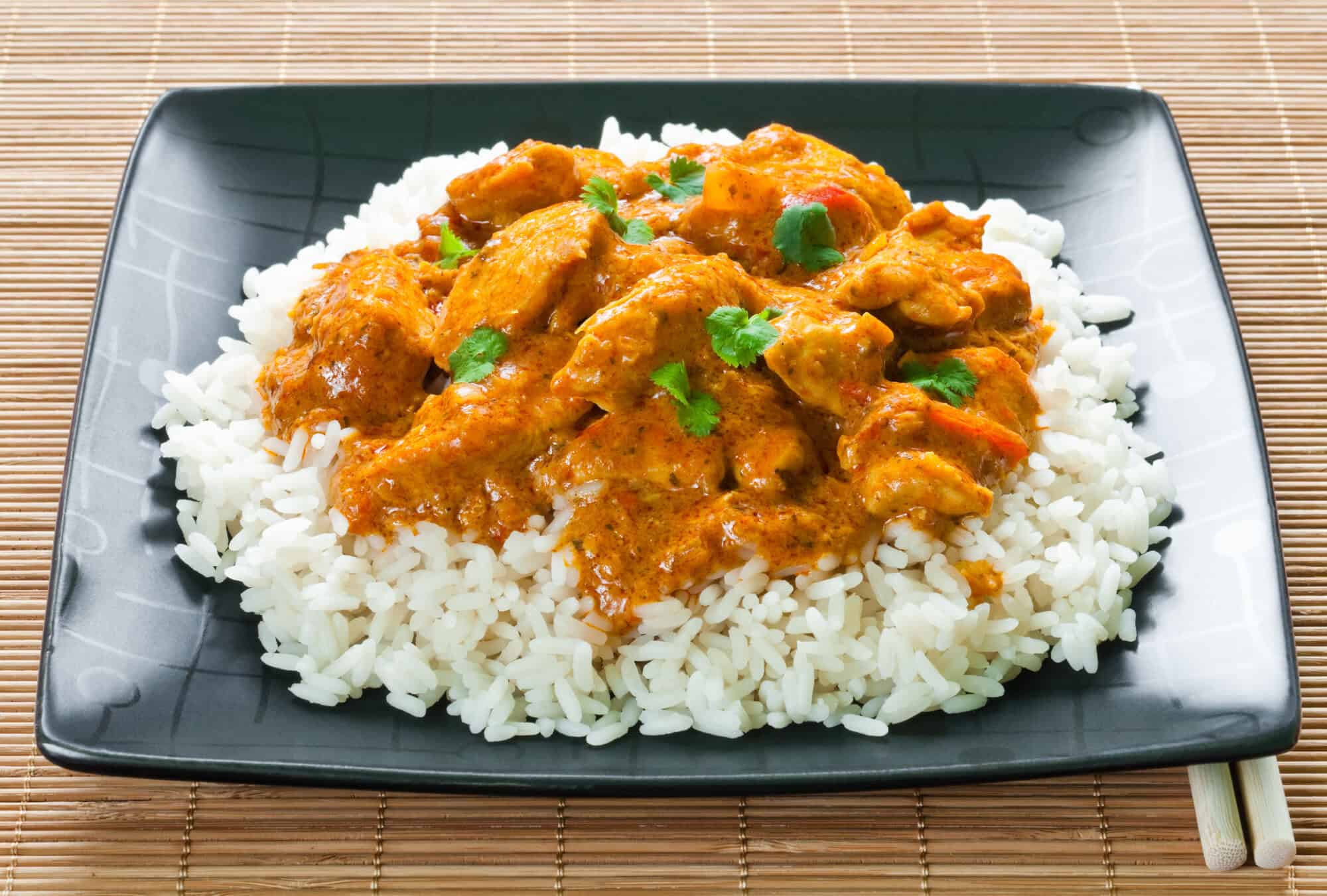 A plate of Japanese chicken curry with rice