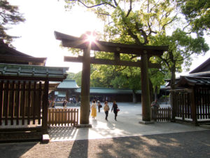 The entrance to Meiji Jingu Shrine in Tokyo