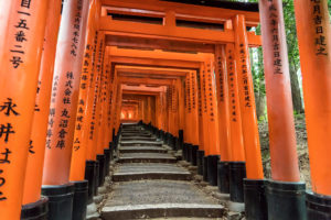 The path towards Fushimi Inari Taisha Shrine