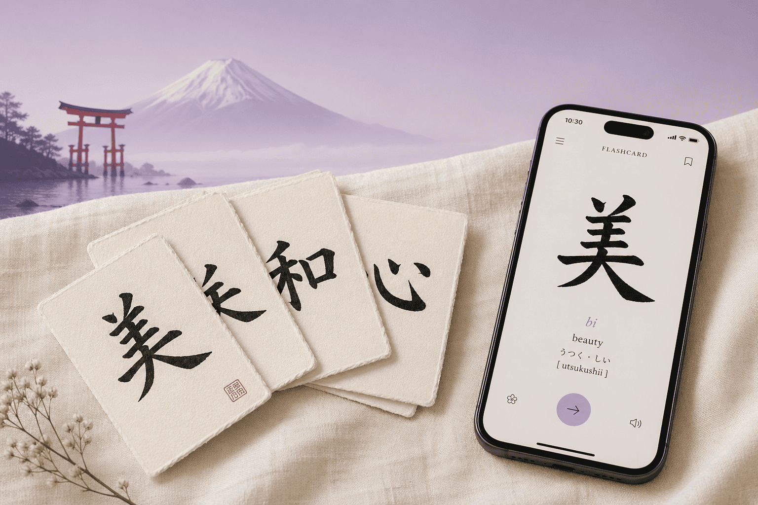 Daily kanji flashcards