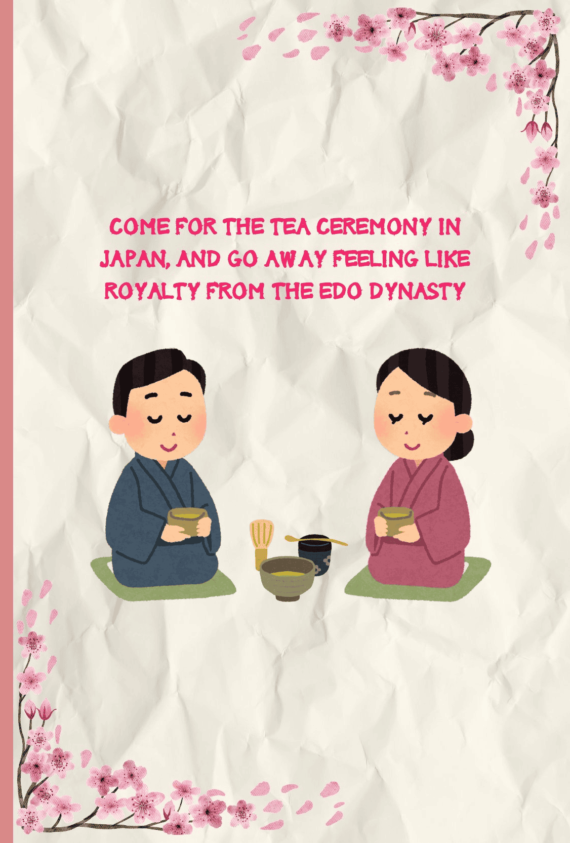 Magnificent Japan Tea Ceremony journal — matcha bowl illustration in muted pinks on cream cover