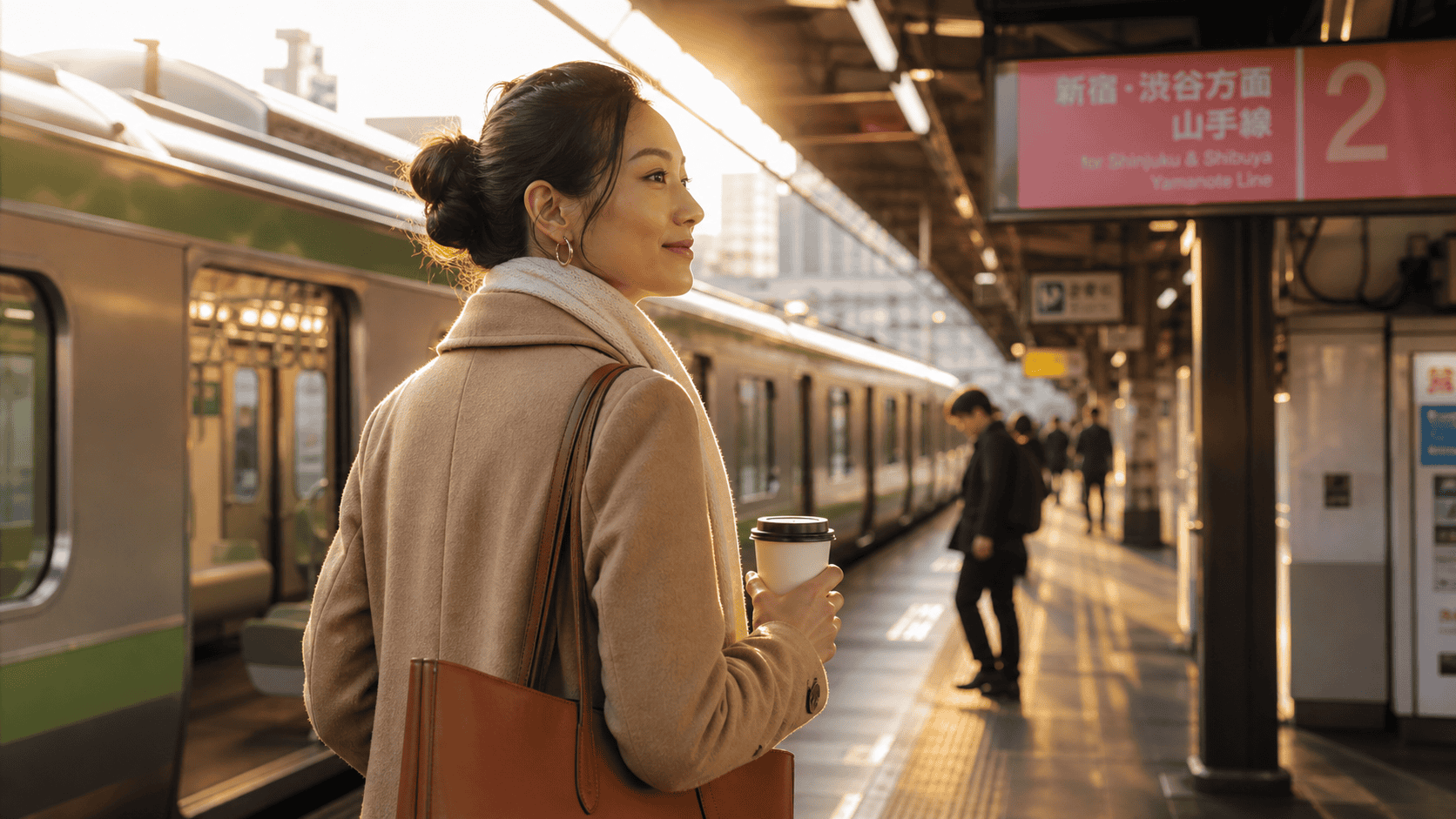 Solo travel in Japan begins on a quiet Tokyo platform at first light