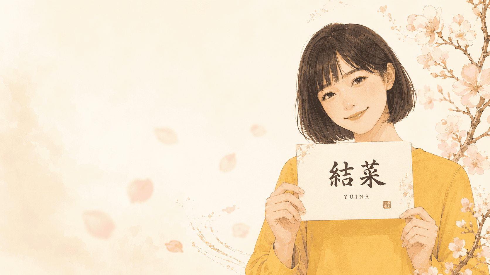 Japanese name generator tool showing kanji names with meanings