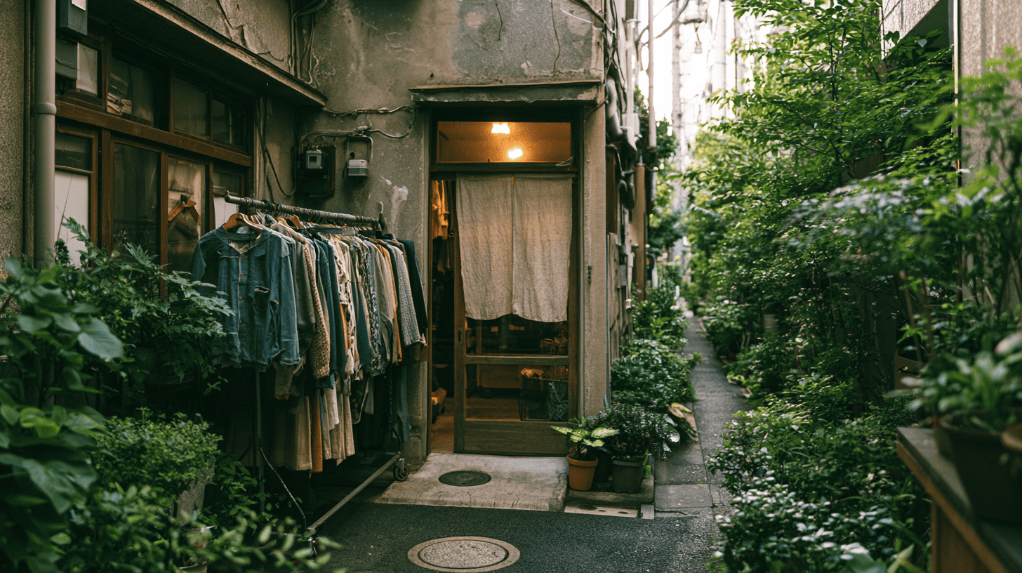 Signage outside a Japanese recycle shop, the secondhand-store format that includes Book Off branches