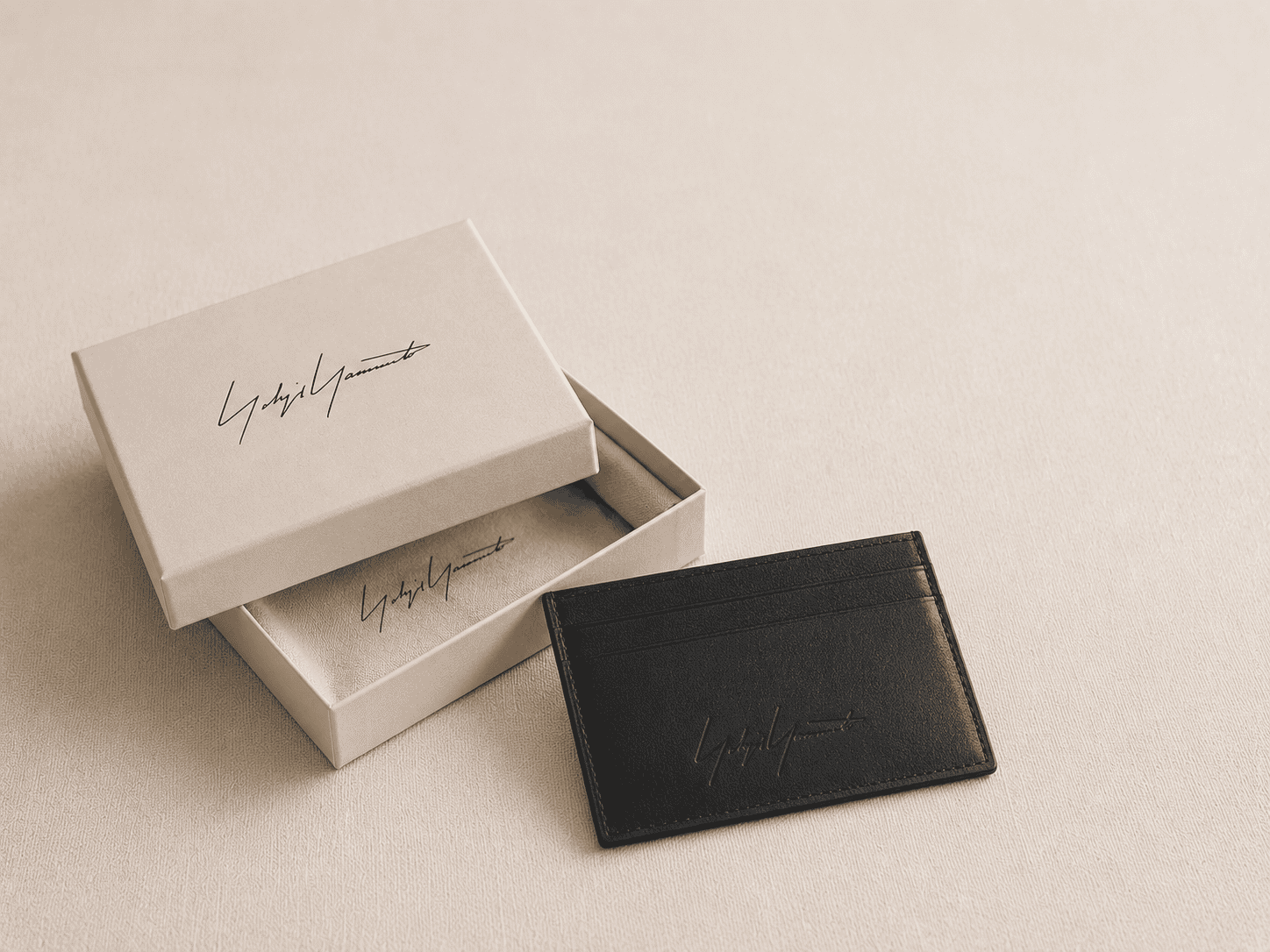 Yohji Yamamoto black leather card holder