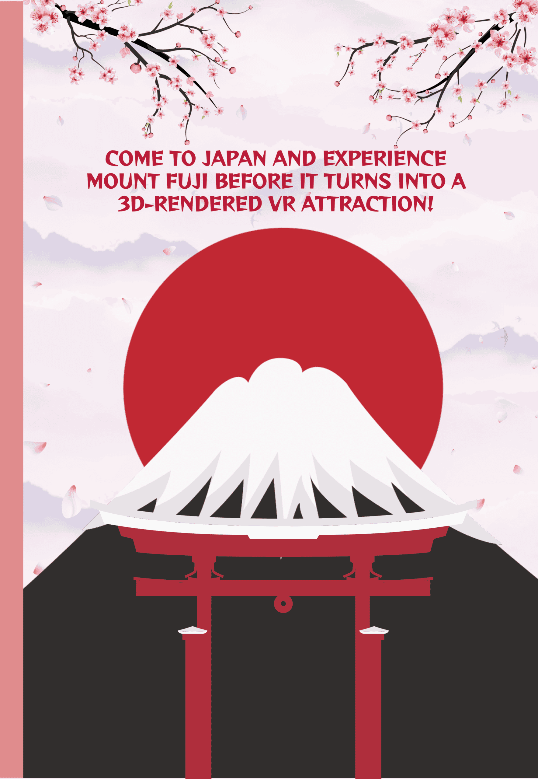 Fuji San Japan journal cover with pagoda and morning sun
