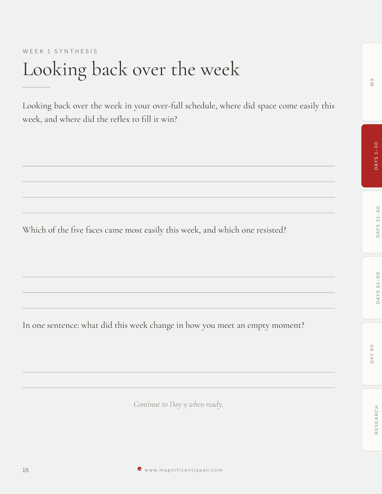 Ma journal weekly synthesis page, gathering what surfaced across seven days