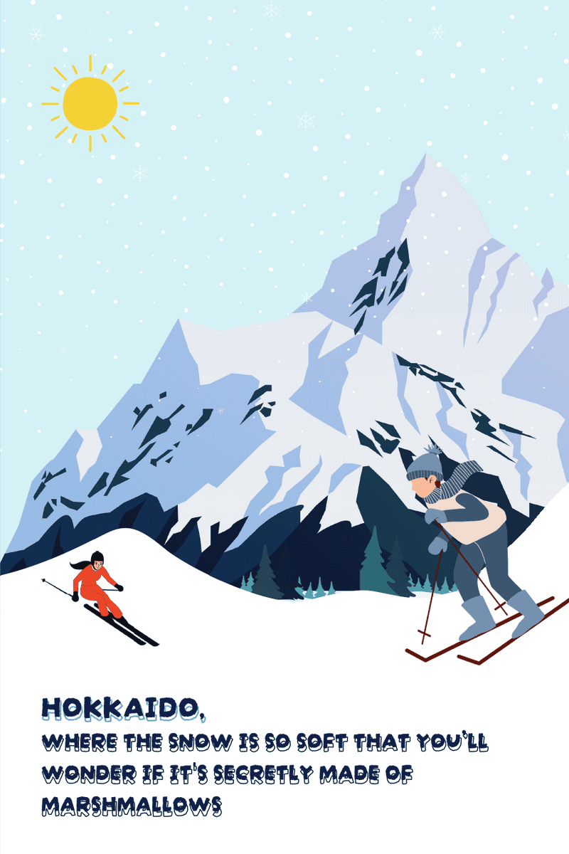 Dry Powder Sapporo ski journal cover with a chairlift scene