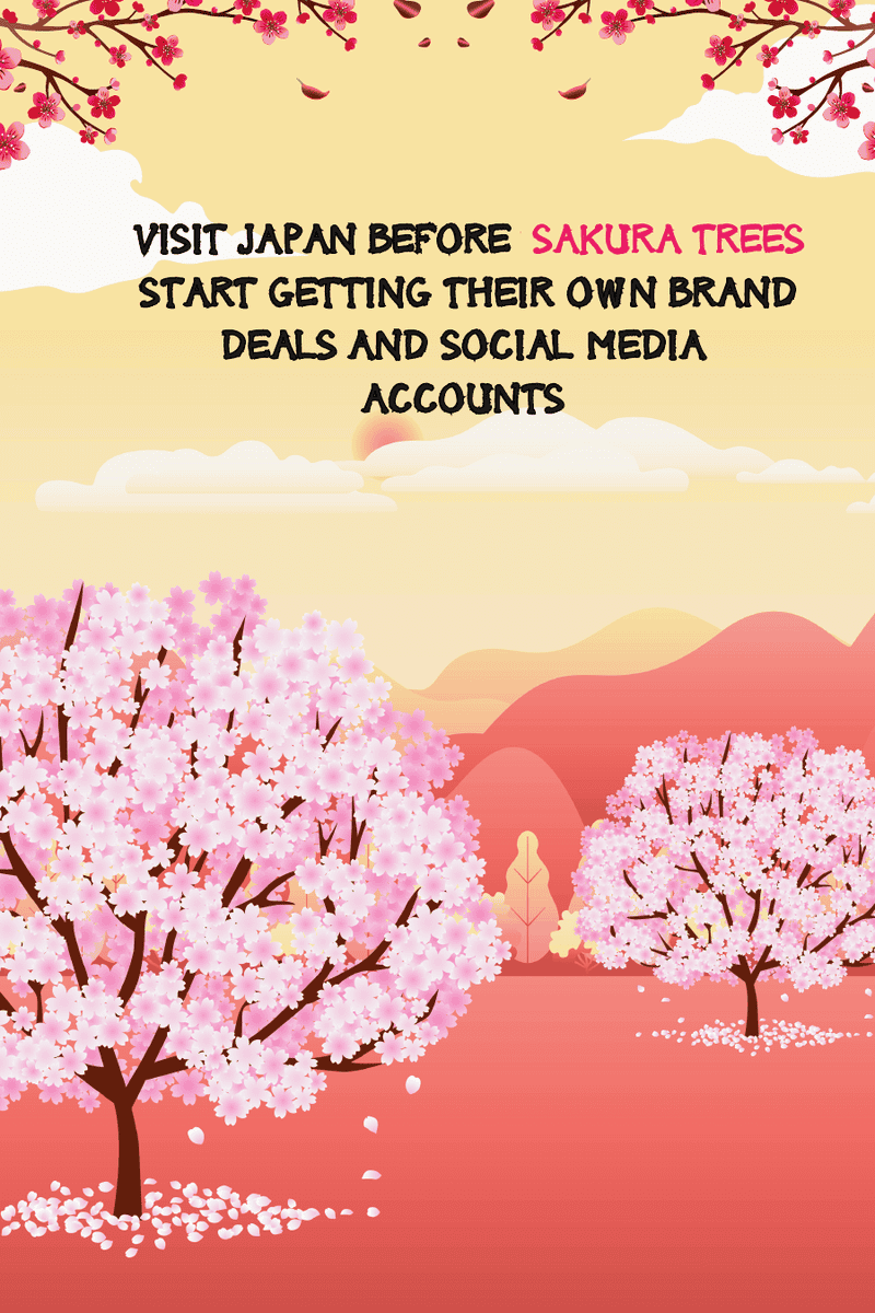 Sakura Sunset Japan journal cover with cherry blossom trees at dusk