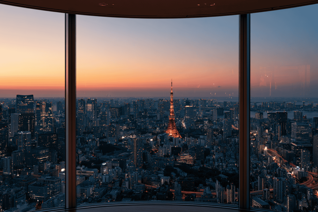 A city view from a Tokyo tower observation deck — where venture capital meets women in business in Japan