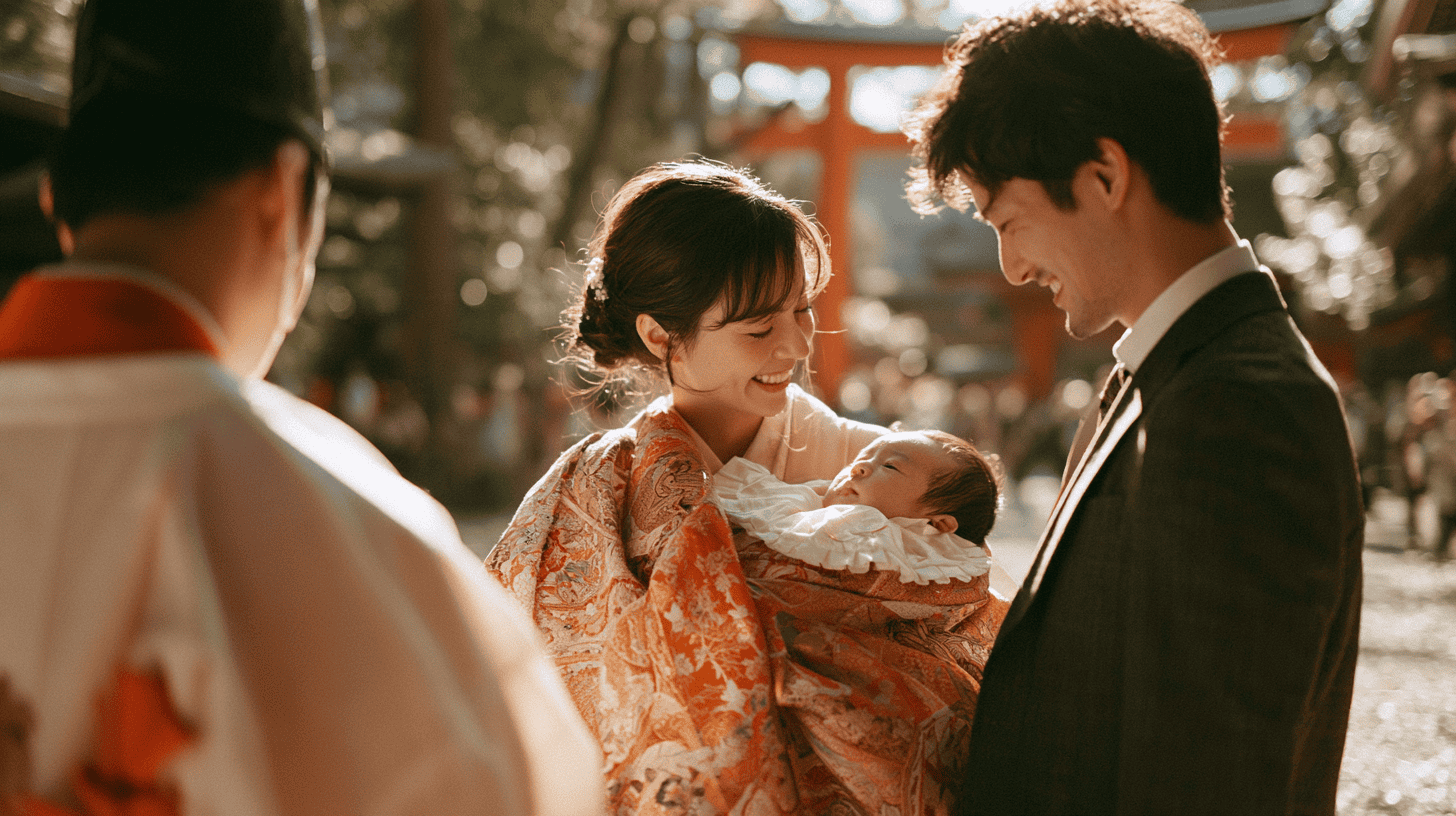A family celebration in Japan, from the guide to the art of Japanese names