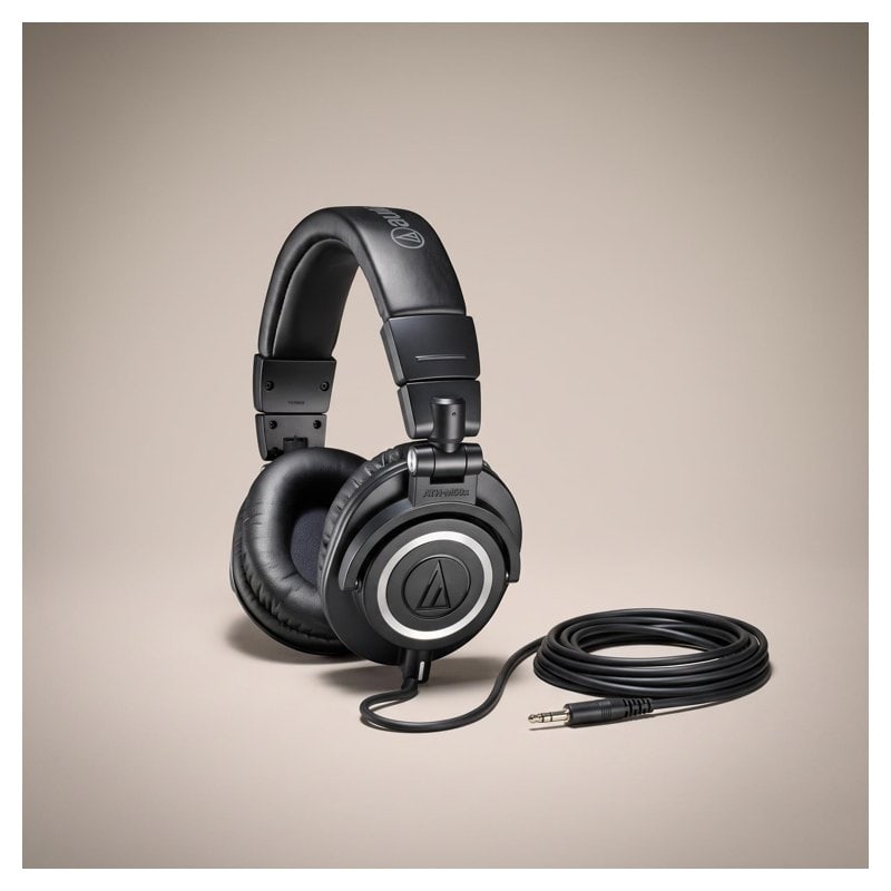 Black Audio-Technica ATH-M50x studio monitor headphones