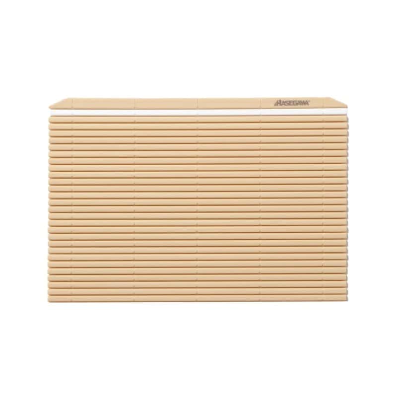 A beige Hasegawa plastic makisu rolling mat for sushi and rolled omelet