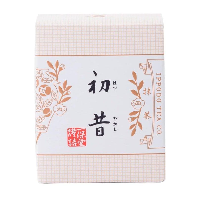 A tin of Ippodo Tea Hatsu matcha, a light-bodied matcha from Kyoto